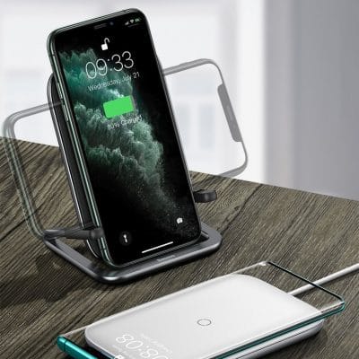eng pl Baseus Cobble qi wireless induction charger W horizontal holder stand black WXPG