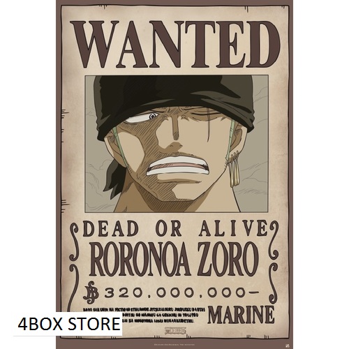 one piece poster wanted zoro newcm