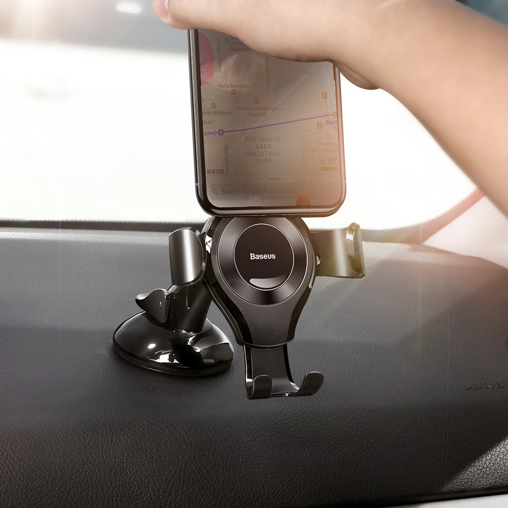 eng pl Baseus Osculum Gravity Car Mount Dashboard Windshield Phone Bracket Holder black SUYL XP