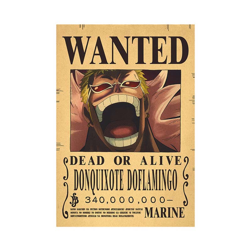 Anime Luffy Gear 5 One Pieces Bounty Wanted Posters 4 Emperors Law Kid Figures Vintage Living.jpg 640x640 (21)
