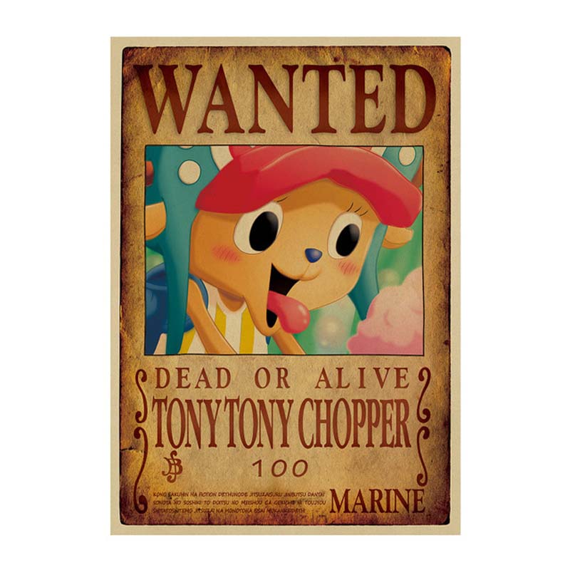 One Piece Wanter Poster Retro Anime Luffy Dead Or Alive Portrai Wall Sticker Home Decoration Accessories.jpg 640x640 (2)