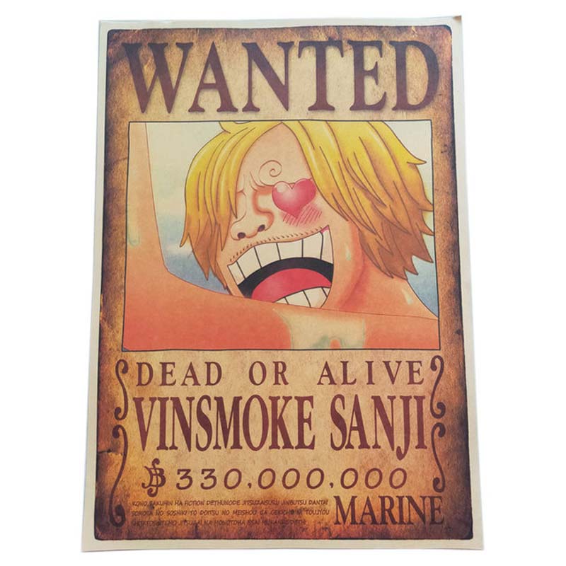 One Piece Wanter Poster Retro Anime Luffy Dead Or Alive Portrai Wall Sticker Home Decoration Accessories.jpg 640x640 (3)