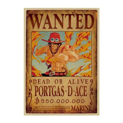 One Piece Wanter Poster Retro Anime Luffy Dead Or Alive Portrai Wall Sticker Home Decoration Accessories.jpg 640x640 (4)