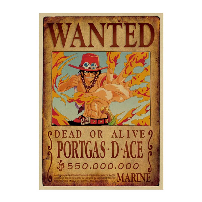 One Piece Wanter Poster Retro Anime Luffy Dead Or Alive Portrai Wall Sticker Home Decoration Accessories.jpg 640x640 (4)