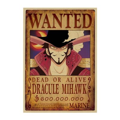 One Piece Wanter Poster Retro Anime Luffy Dead Or Alive Portrai Wall Sticker Home Decoration Accessories.jpg 640x640