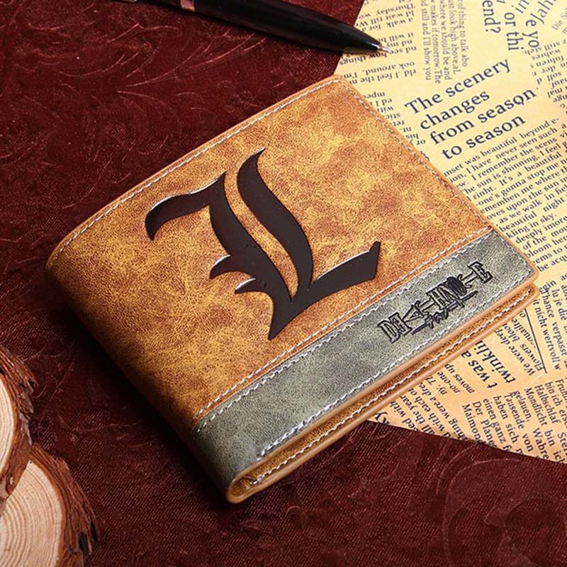 PU Khaki Short Wallet of JOJO Death Note Demon Slayer Hellsing Sword Art Online Attack On.jpg 640x640